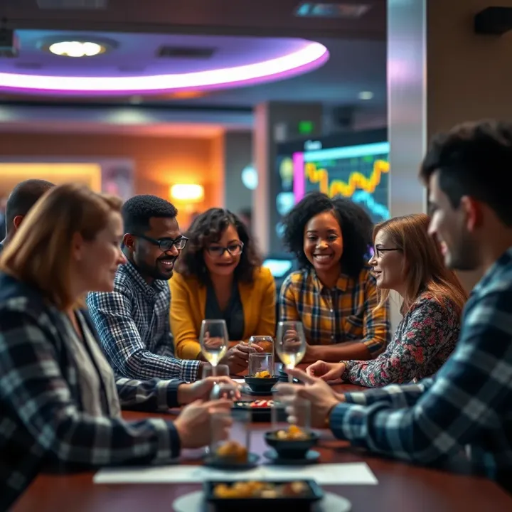 Visual representation of diverse community members engaging in collaborative discussion