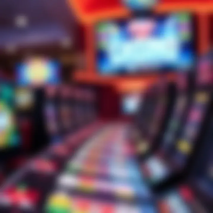 Diverse selection of online casino pokies on digital screens