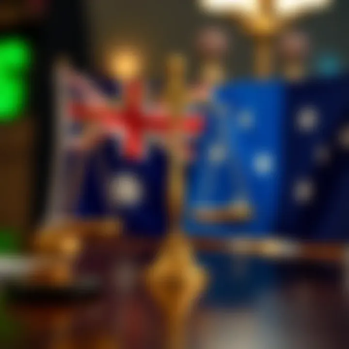Illustration representing the concept of fairness and opportunity in Australian society with symbolic elements like a balanced scale and Australian flag