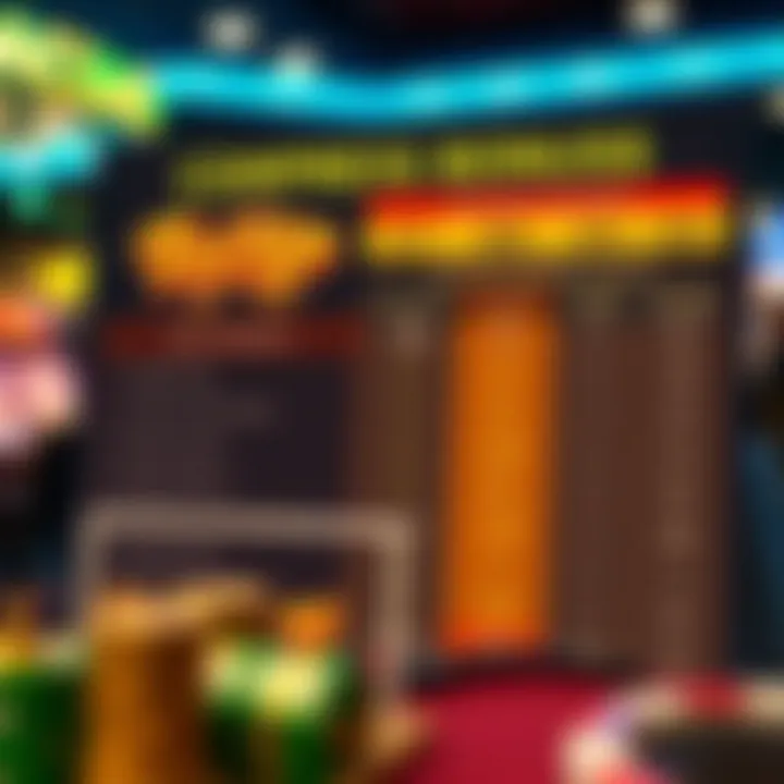 Comparison chart highlighting features of different casino bonuses