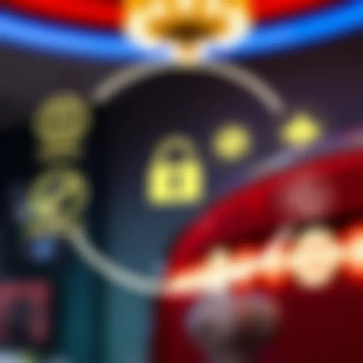 Illustration of digital payment icons representing secure methods for deposits and withdrawals in online casinos