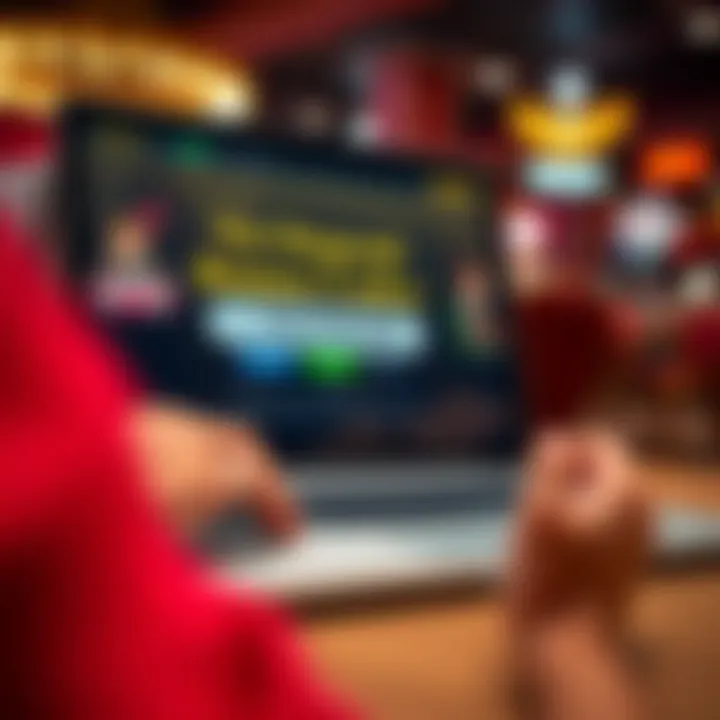 Illustration of a casino bonus code being entered on a laptop screen