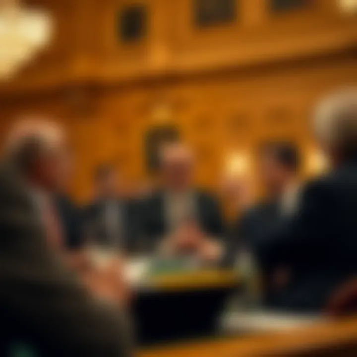 A group discussion in a parliamentary setting focusing on Australian political debate