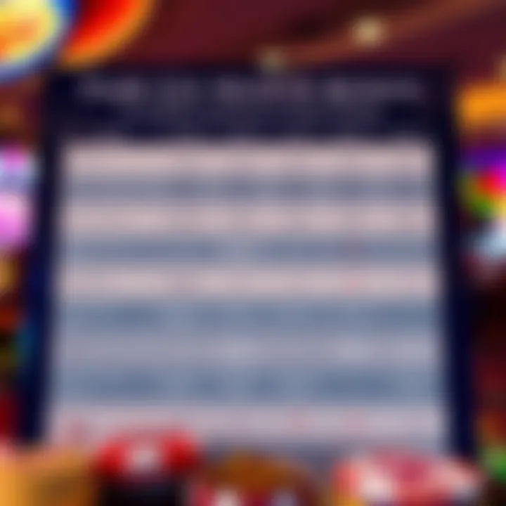Comparison chart highlighting various Australian online casino bonuses and their features