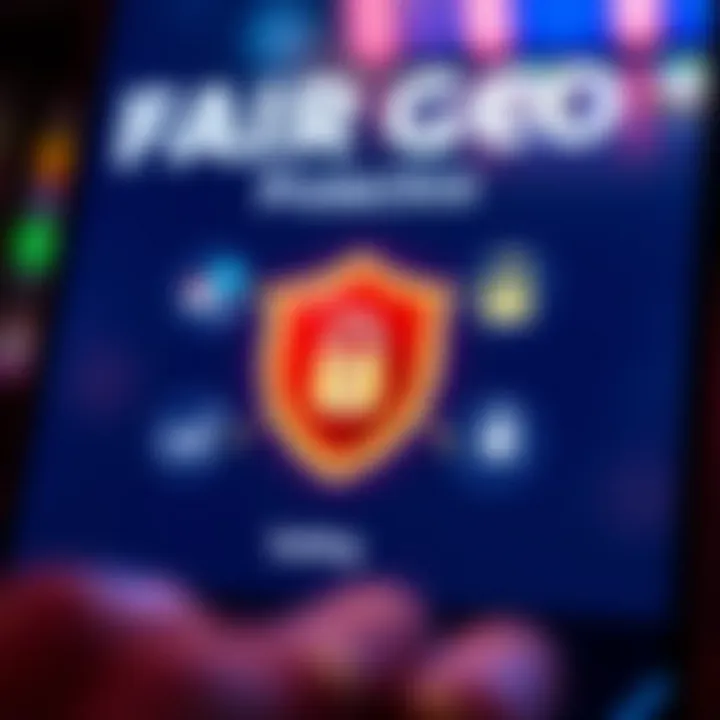 Account Security Highlights in Fair Go Casino App Illustration of secure account protection with shield and lock icons representing safety features in the Fair Go Casino app