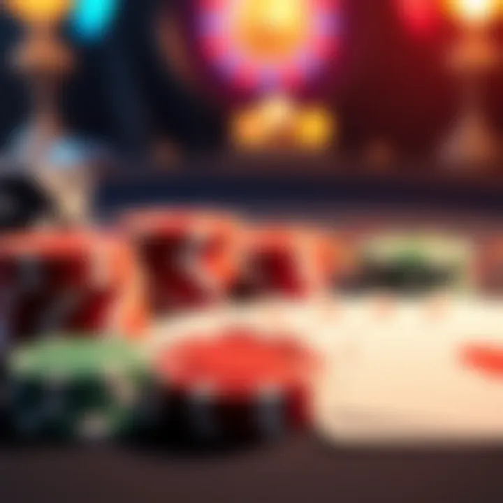 Casino Chips and Cards Representing Bonus Code Advantages Illustration of casino chips and cards showcasing bonus benefits