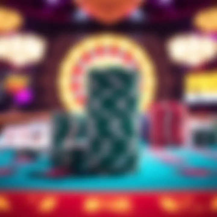 Bright casino chips stacked on a vibrant gaming table symbolizing bonus credits at Fair Go Casino