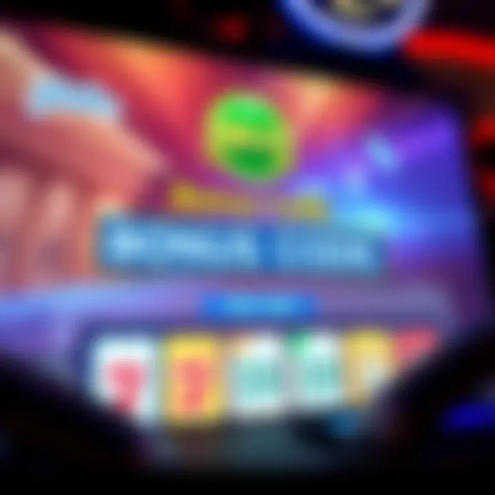 Illustration of a digital casino interface showcasing bonus code input on a vibrant gaming screen