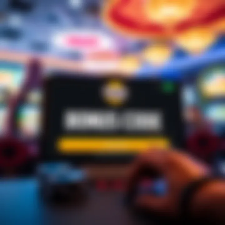 Digital Casino Interface Showcasing Bonus Code Entry Illustration of a digital casino interface highlighting bonus code entry for online gaming