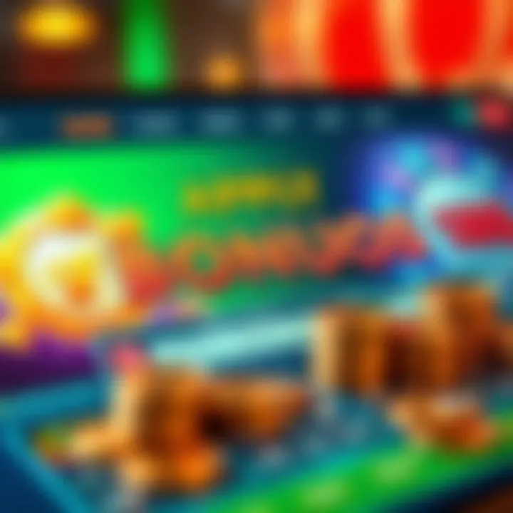 Graphic showing bonus codes being applied on an online casino platform with coins and tokens