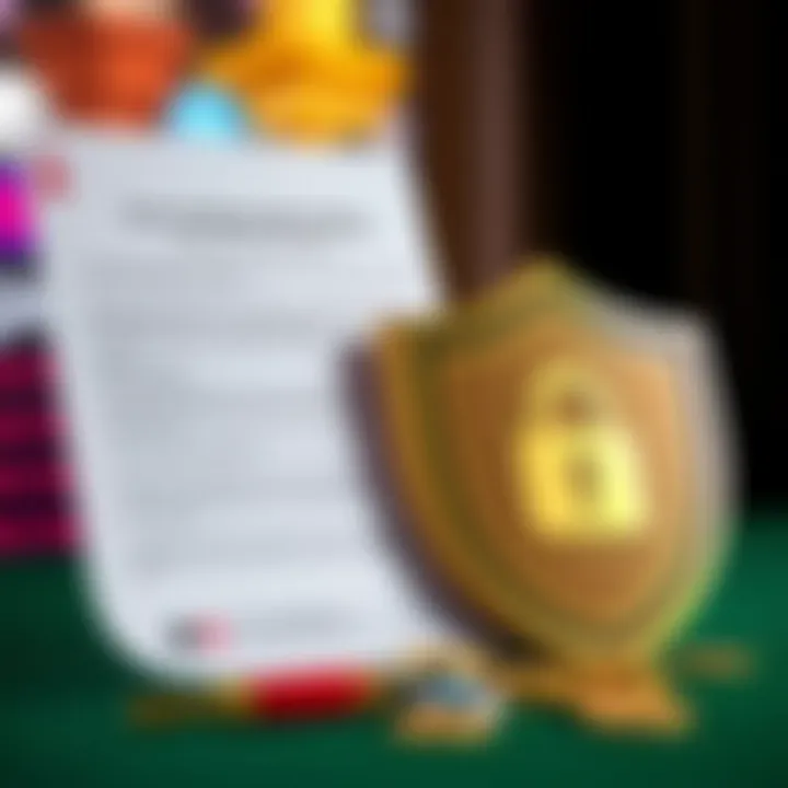 Graphic showing terms and conditions document alongside a secure shield representing safe and responsible gambling