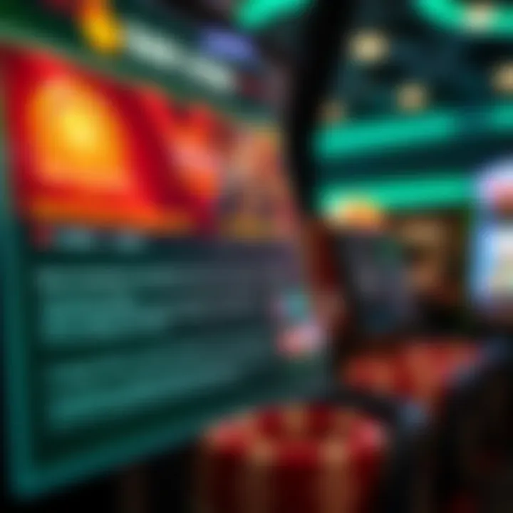 Casino interface highlighting bonus terms and responsible gaming options