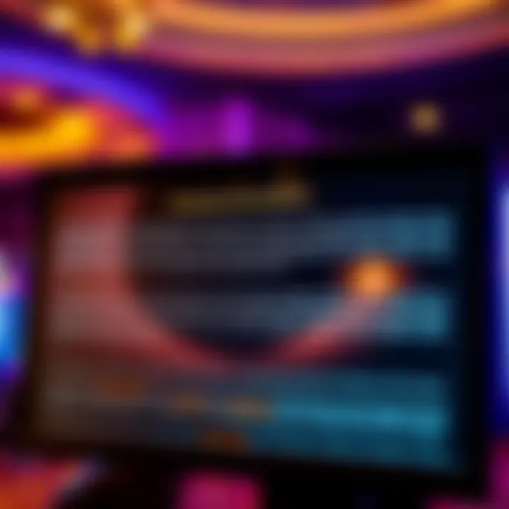 Understanding Bonus Terms and Wagering Requirements at Fair Go Casino Detailed terms and wagering requirements displayed on a digital screen with a casino background