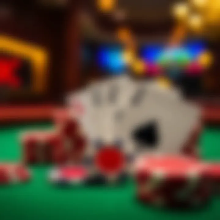 Illustration of casino chips and playing cards representing bonus wagering requirements