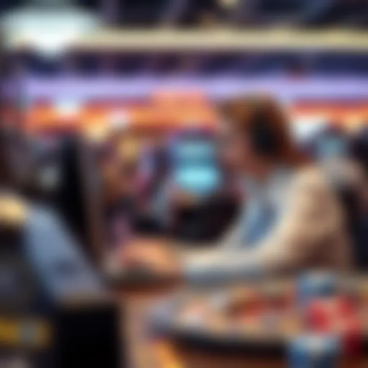 Customer service representative assisting a casino player over the phone