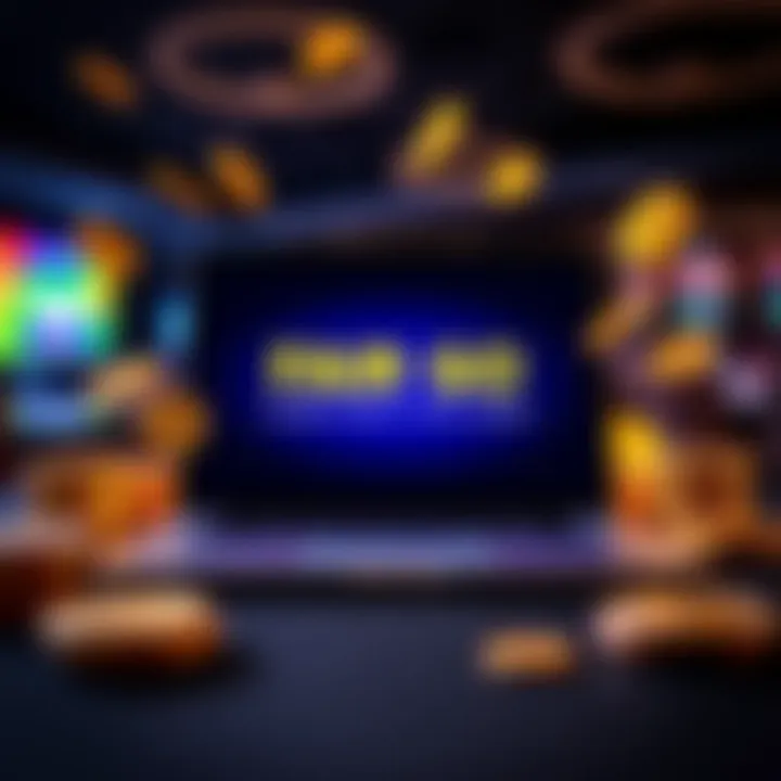 Illustration of a laptop screen displaying Fair Go Casino deposit bonus codes with Australian dollar symbols and digital tokens surrounding the screen