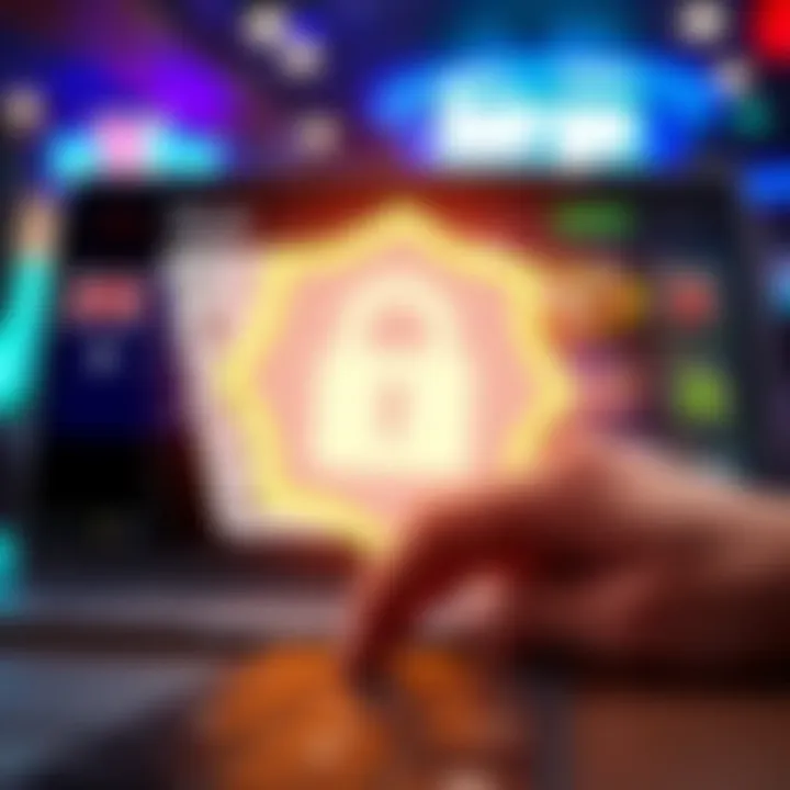 Illustration of a secure online transaction with a casino deposit code symbol and Australian flag elements