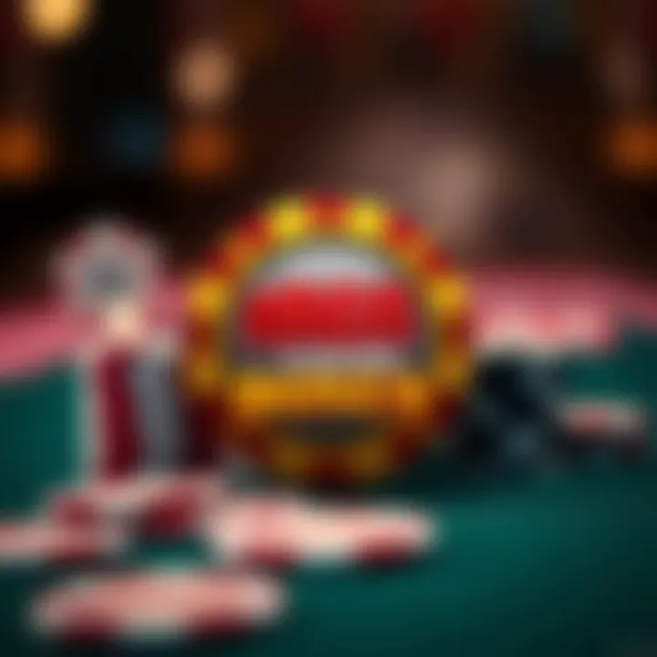 Illustration showing casino chips and a bonus symbol representing the deposit match offer