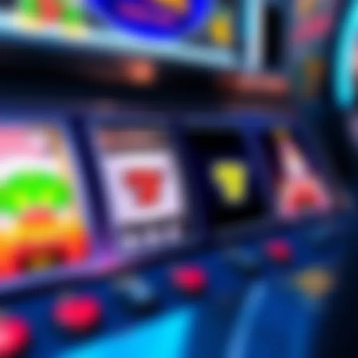 Visual of a digital slot machine highlighting eligible games for bonus play