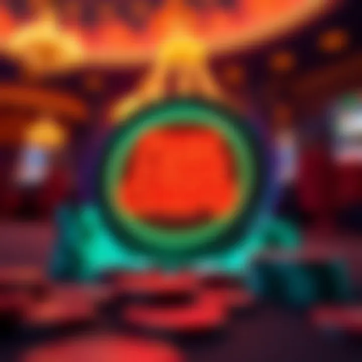 Illustration of casino chips glowing with neon lights representing free chips offer