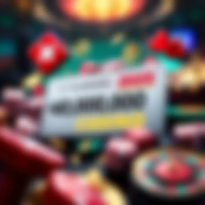Graphic showing a digital coupon code with casino-themed icons around it