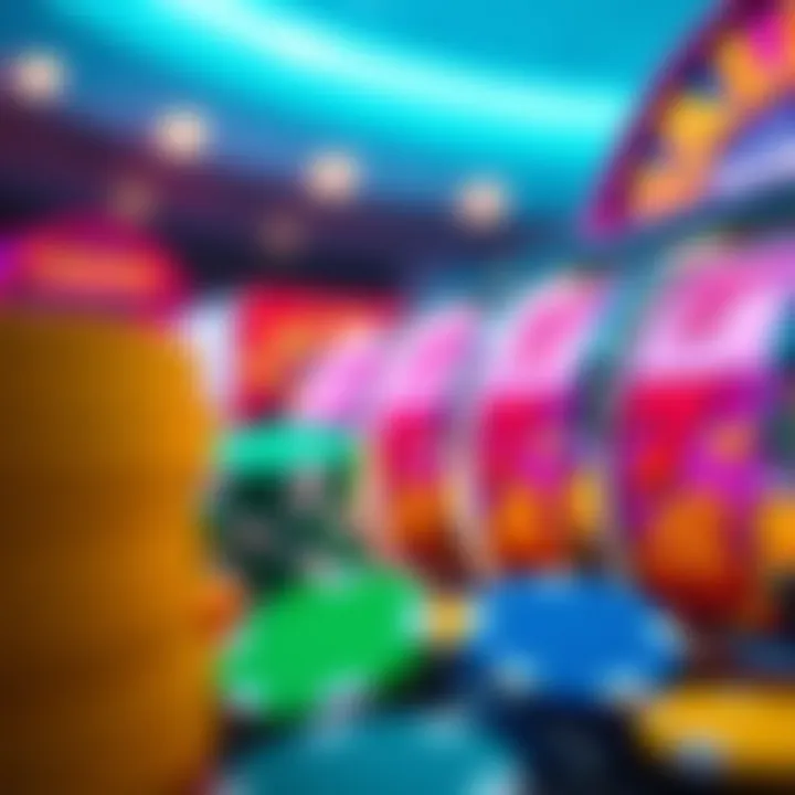 Colorful casino chips and glowing slot machine reels representing free spins bonus offers