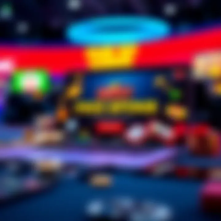 Illustration of a laptop screen displaying Fair Go Casino free spins offer with colorful casino game icons around