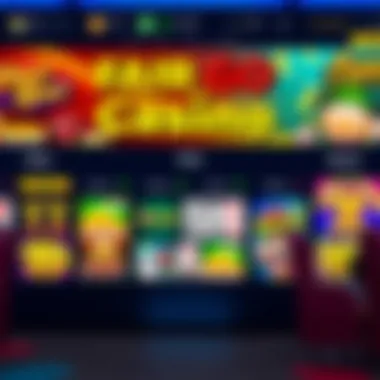 Fair Go Casino Game Selection Overview Colorful casino game icons representing slots and card games on a digital platform