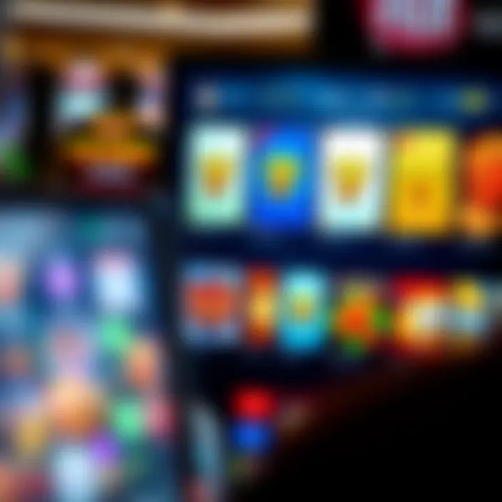 Fair Go Casino Diverse Game Selection Online casino interface showcasing a variety of slot games on a digital screen