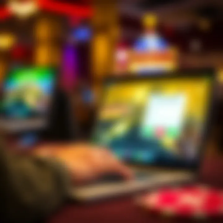 User logging into Fair Go Casino using a laptop with website interface displayed
