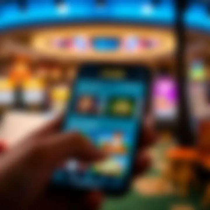 Mobile phone displaying Fair Go Casino app interface with various casino games