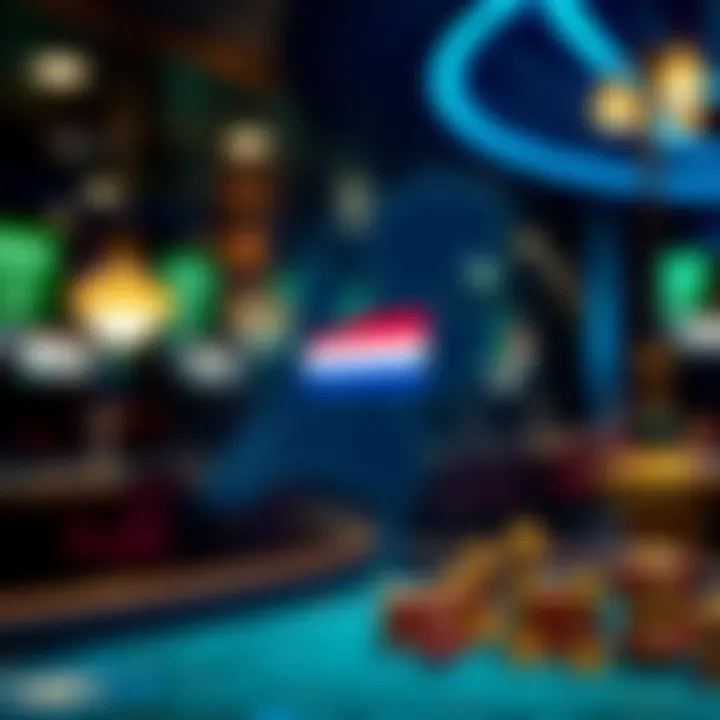 Illustration of a digital map highlighting the Netherlands symbolizing online casino regulations