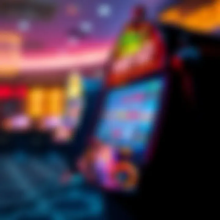Illustration of online casino bonus code with digital slot machine and glowing tokens