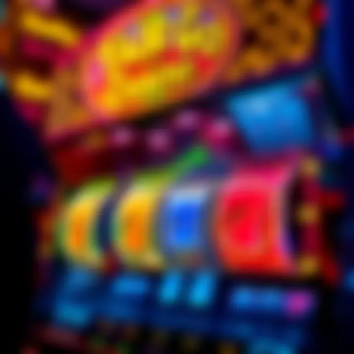 Casino slot machine with vibrant symbols and glowing lights