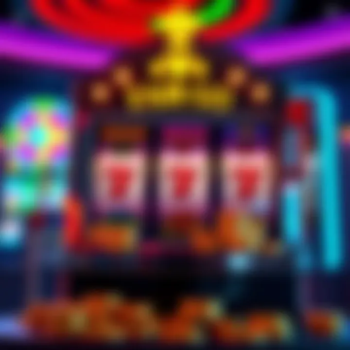 Illustration showing a slot machine with bonus symbols and coins representing casino no deposit bonuses