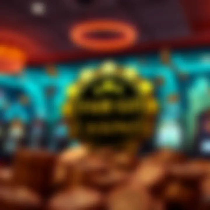 Overview of No Deposit Bonus at Fair Go Casino Illustration of Fair Go Casino logo with coins and slot machine icons symbolizing bonus rewards