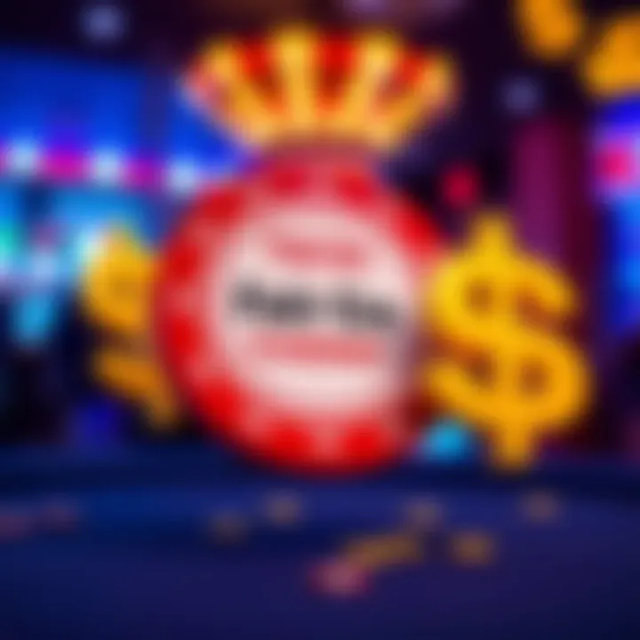 Illustration of a casino chip and dollar signs symbolizing bonus rewards