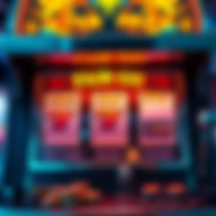 Illustration of a casino slot machine displaying bonus symbols and coins