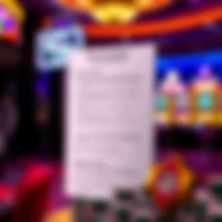 Graphic showing terms and conditions checklist with highlighted key points for casino bonuses