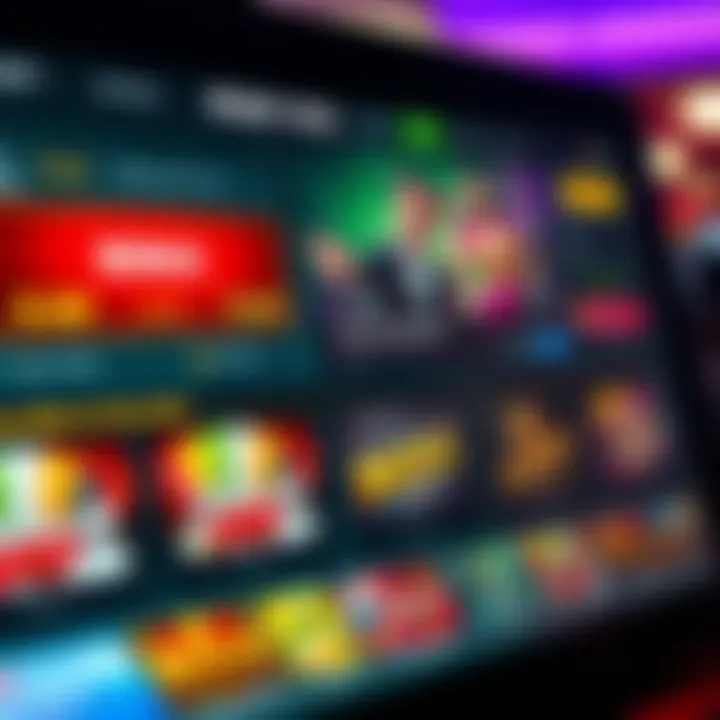 User interface showing payment options and bonus offers for casino players
