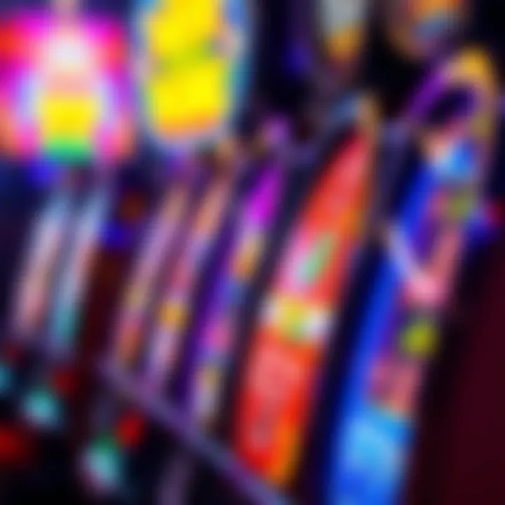 Colorful slot machine reels with symbols representing popular pokies games