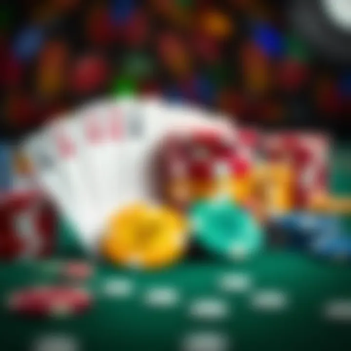 Colorful casino chips and playing cards representing various gambling promotions