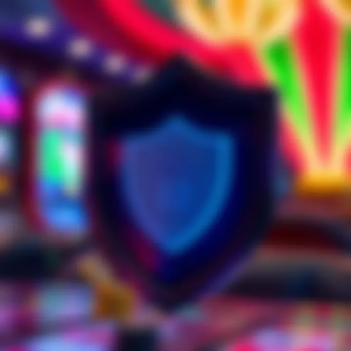 Illustration of secure transaction shield symbolizing protection of player withdrawals at online casino
