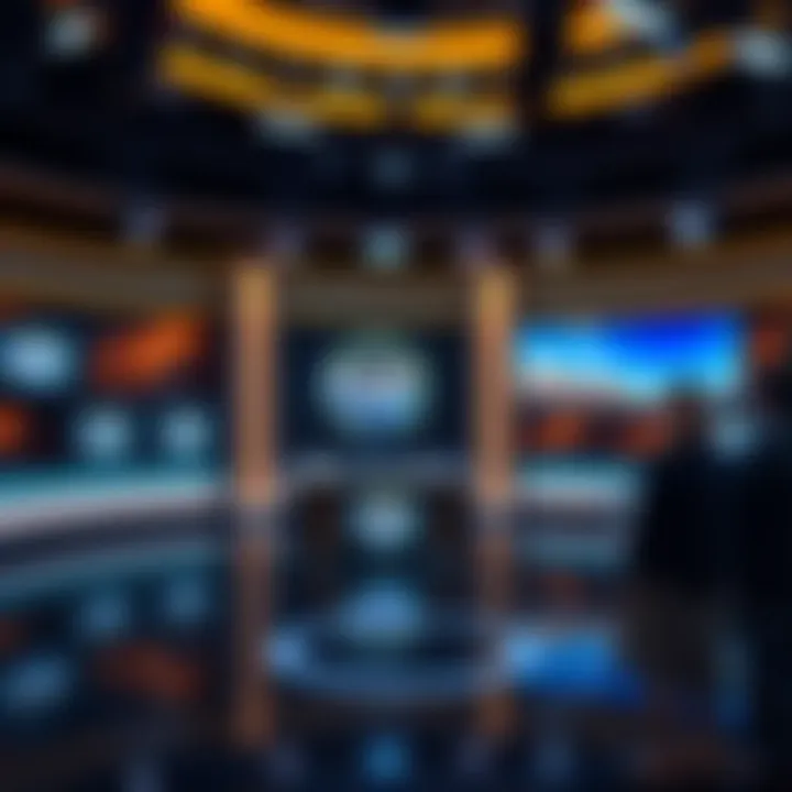 Fair Go Consumer Affairs Programme Studio Television studio set with Fair Go programme logo and host desk