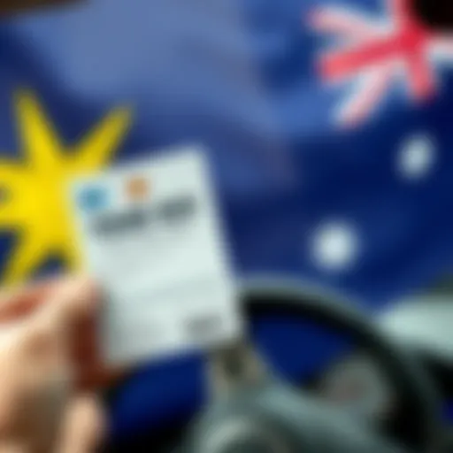 Fair Go Drivers Licence Card with Australian Flag Driver holding a provisional licence card with an Australian flag background