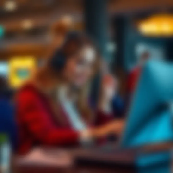 Customer support representative assisting a client via telephone