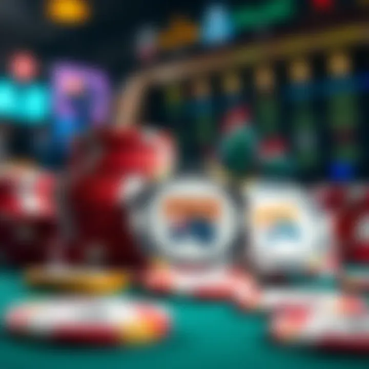 Illustration of Australian gambling tokens and chips representing free betting offers