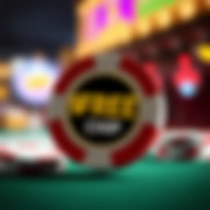 Illustration showing a digital casino chip labeled as a free bonus offer