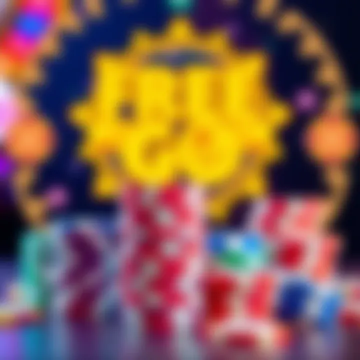 Colorful casino chips stacked with a glowing digital background symbolizing online gaming rewards