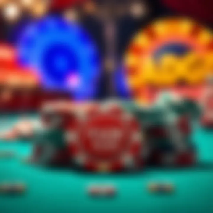 Casino chips and promotional tokens representing free chip offers and bonuses